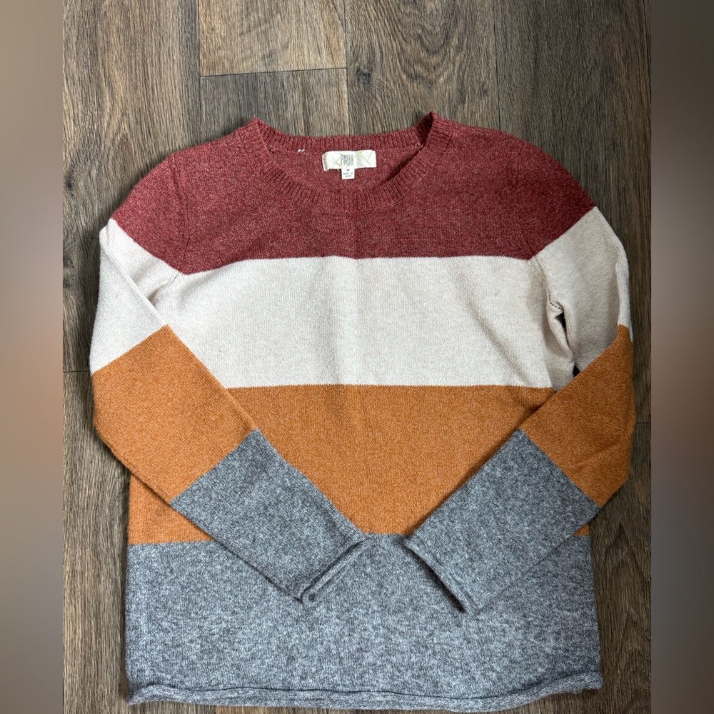 PINQUE Multicolor Colorblock Crewneck Sweater